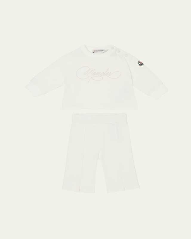 Girl's Two-Piece Set W/ Logo-Script, Size 9M-3